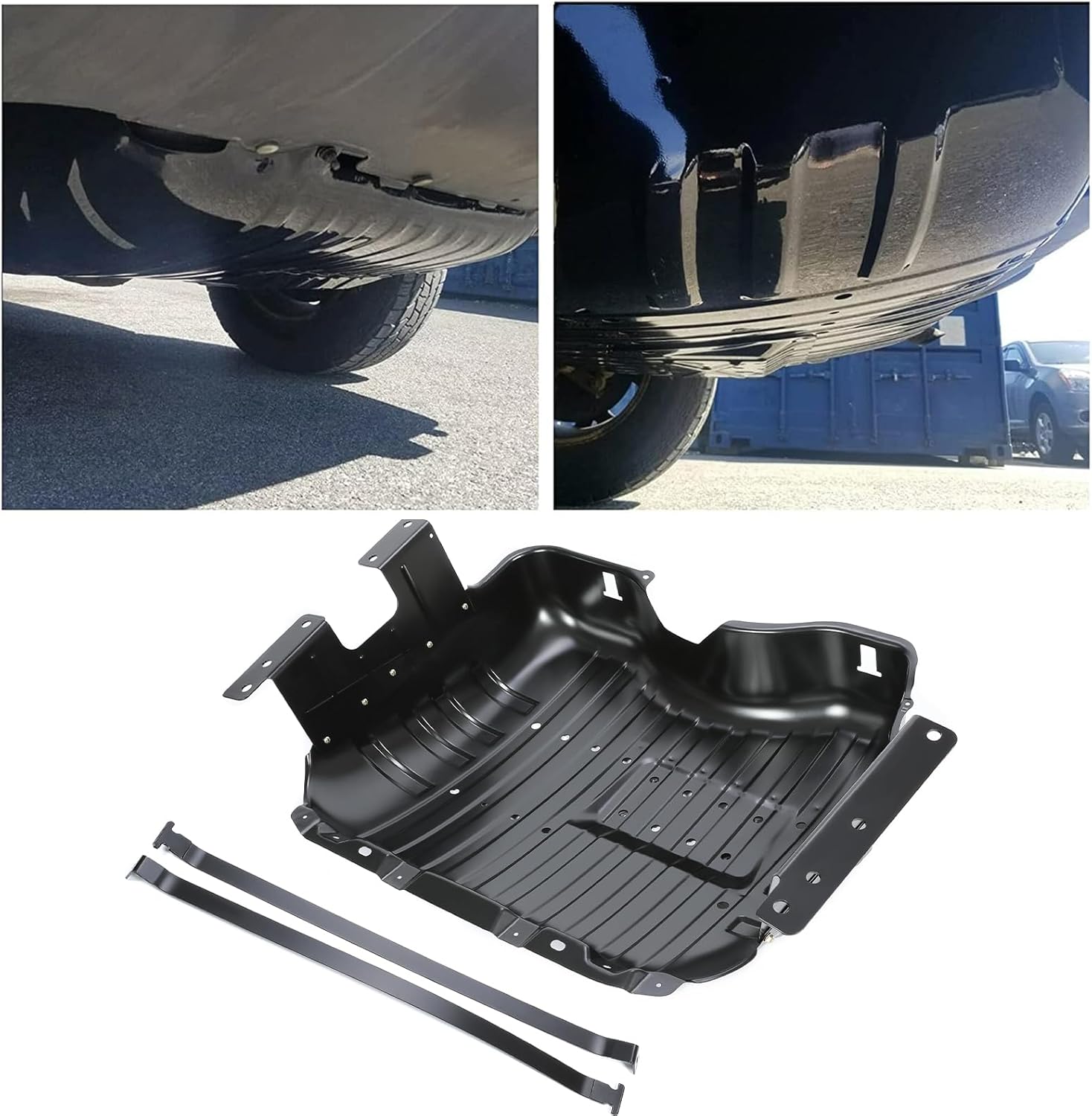 KUAFU Fuel Tank Brush Guard with Straps Compatible with 1999-2004 Jeep Grand Cherokee Replace for 52100376AB 52100376AD 52100376AE 52100376AF 52100376AG Skid Plate Cover
