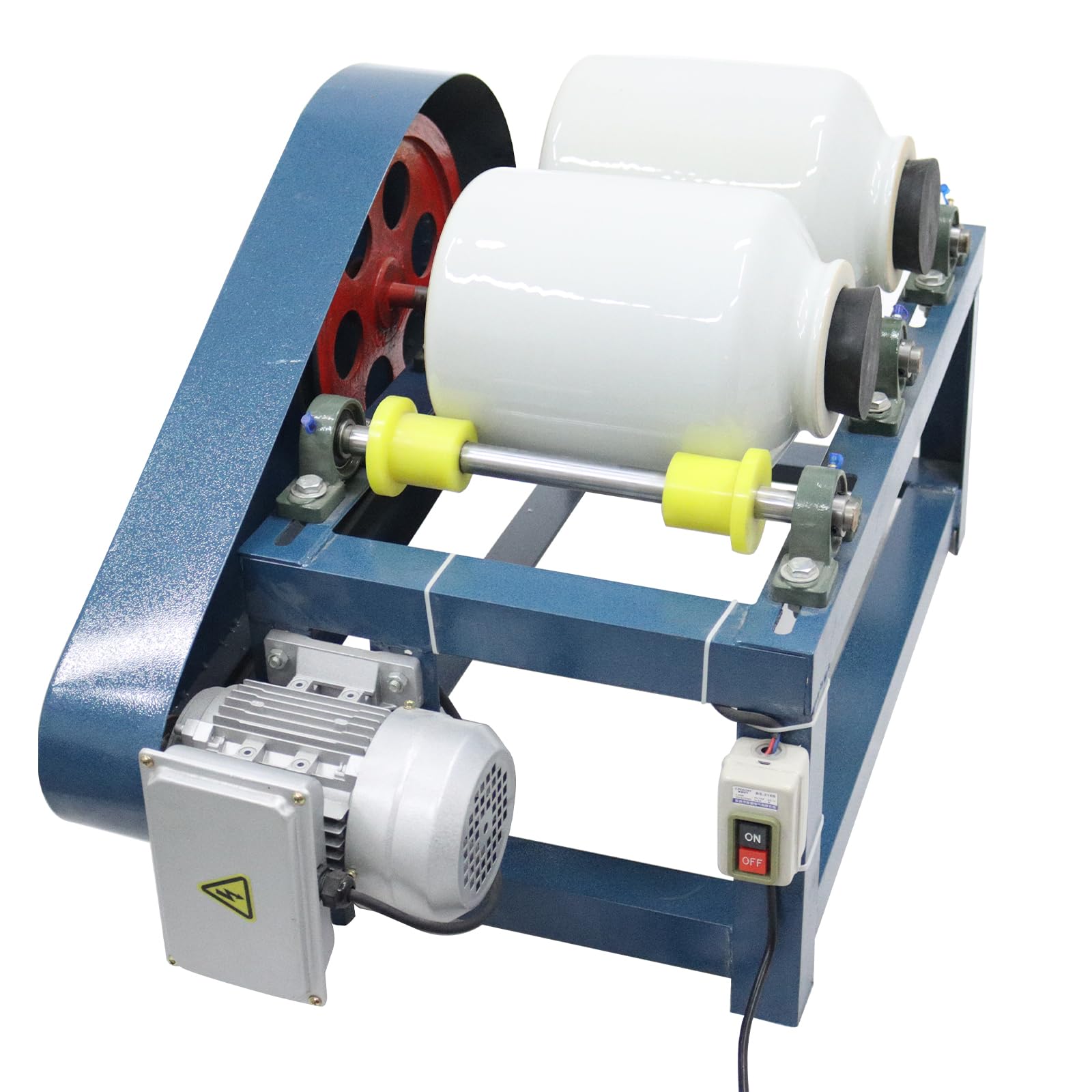 TECHTONGDA 220V Laboratory Ball Mill Grinding Machine Horizontal Planetary Ball Mill Lab Scale Roll Ball Mill with Double 5L Ceramic Jar for Ceramic Production, Glaze Material Grinding