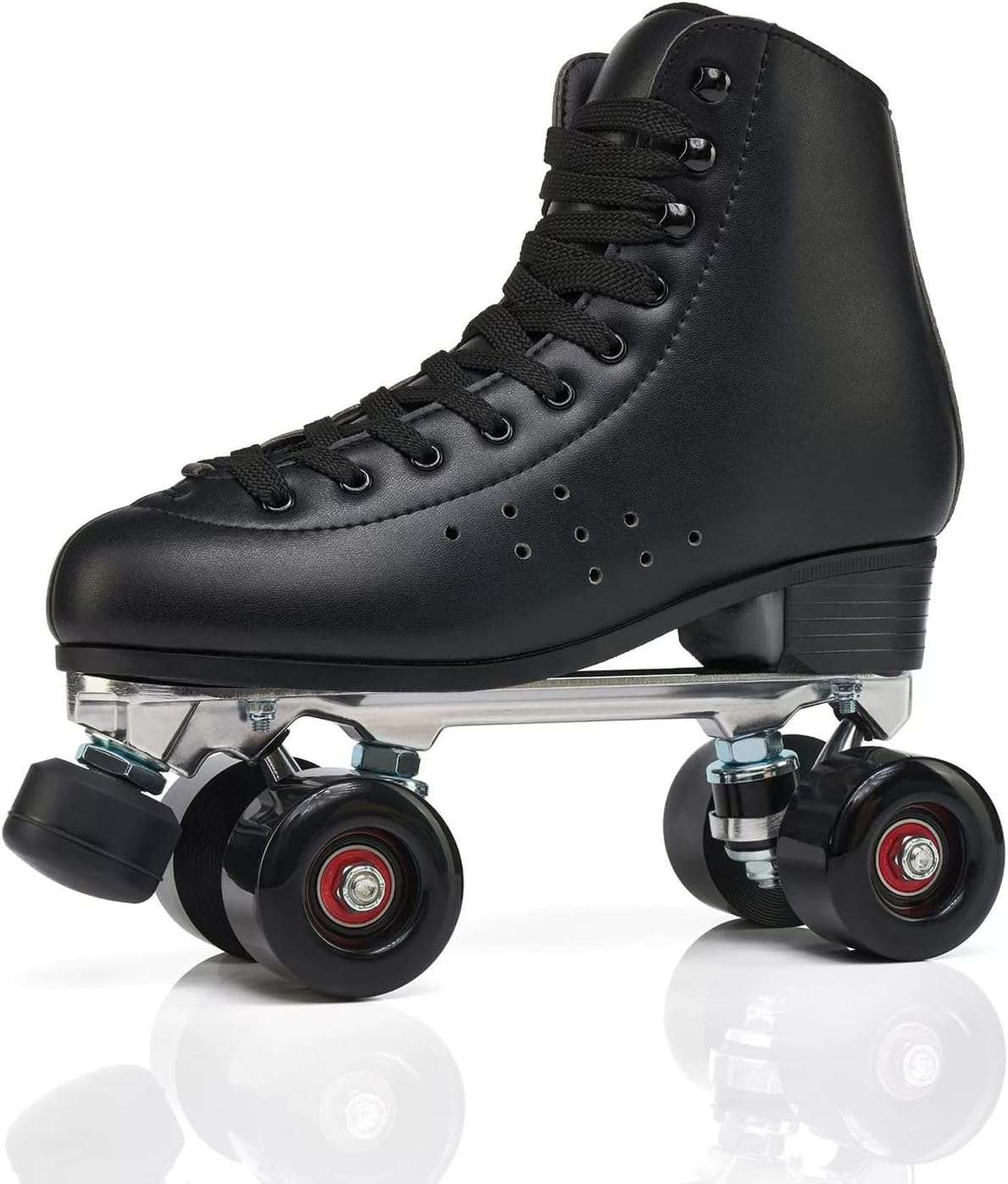 Women's Roller Skates Adult, High Top Microfiber Material, Double Row 4 Glowing Wheels Design, Professional Roller Derby Skates for Girls and Boys Indoor & Outdoor