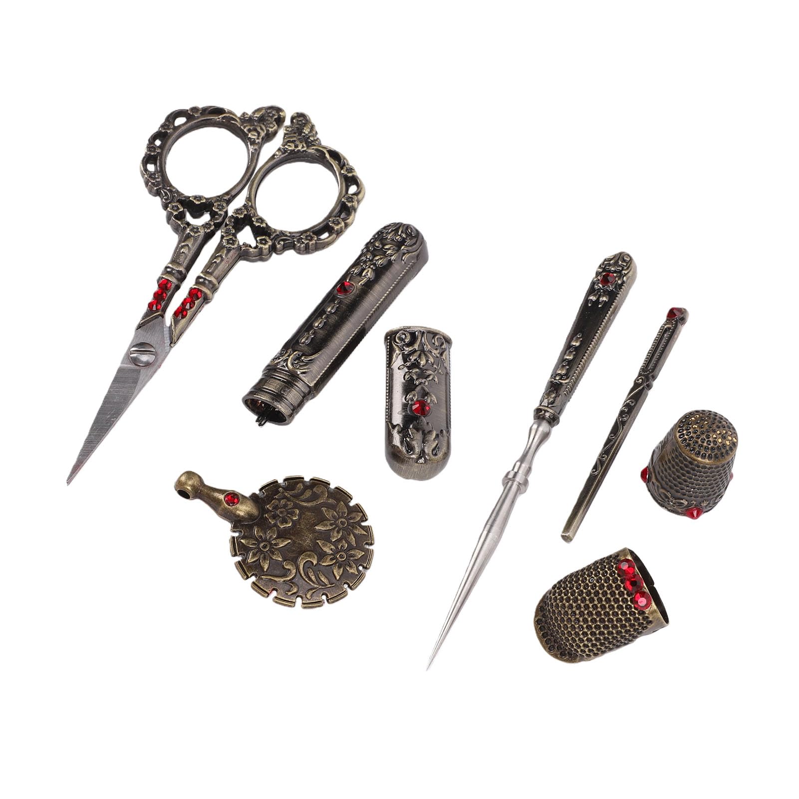 GOWENIC Kit da Cucito Professionale Europeo Antico Lussuosi Strumenti di Ricamo per Quiltare Utenti Mancini/destri