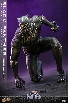 Hot Toys Movie Masterpiece MMS671 Black Panther (Original Suit) 1/6 Scale Figure, Black, Approximately 12.6 inches (32 cm) Tall