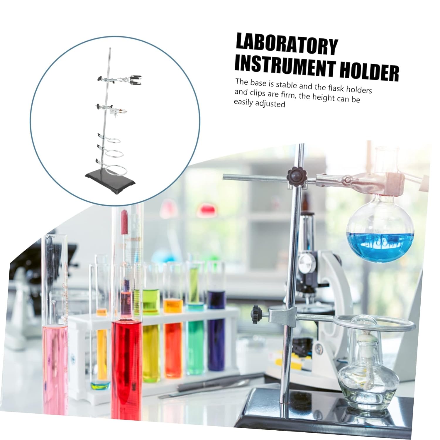 Lab Equipment Holder Metal Rack for Laboratory Beakers Clamp Iron Stand Chem Kit Supplies