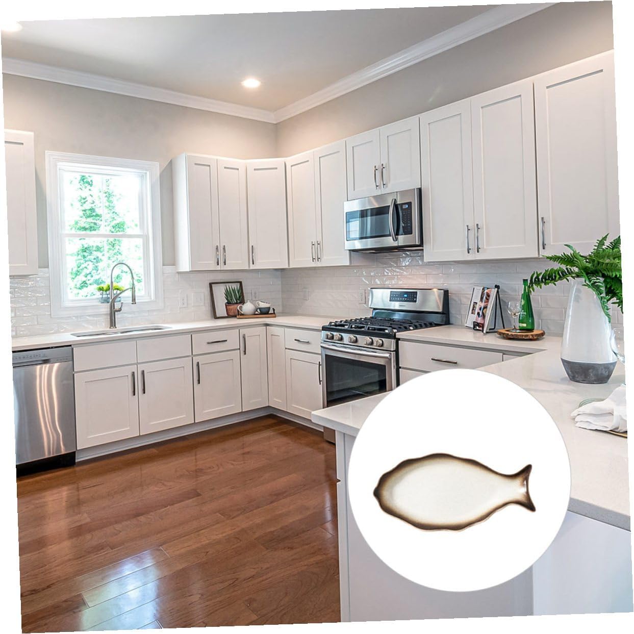 Ceramic Steamed Fish Plate 14-inch Japanese Style Kitchen Serving Dish Food-grade Sushi Plate for Restaurant and Home Fish Presentation