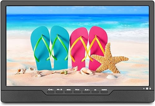 Miniatura 8 de TV con batería recargable de 13.3 pulgadas, soportecocheviajehuracánpequeño ATSC TV digital y reproducción USBAV inHDMI en puerto, función de