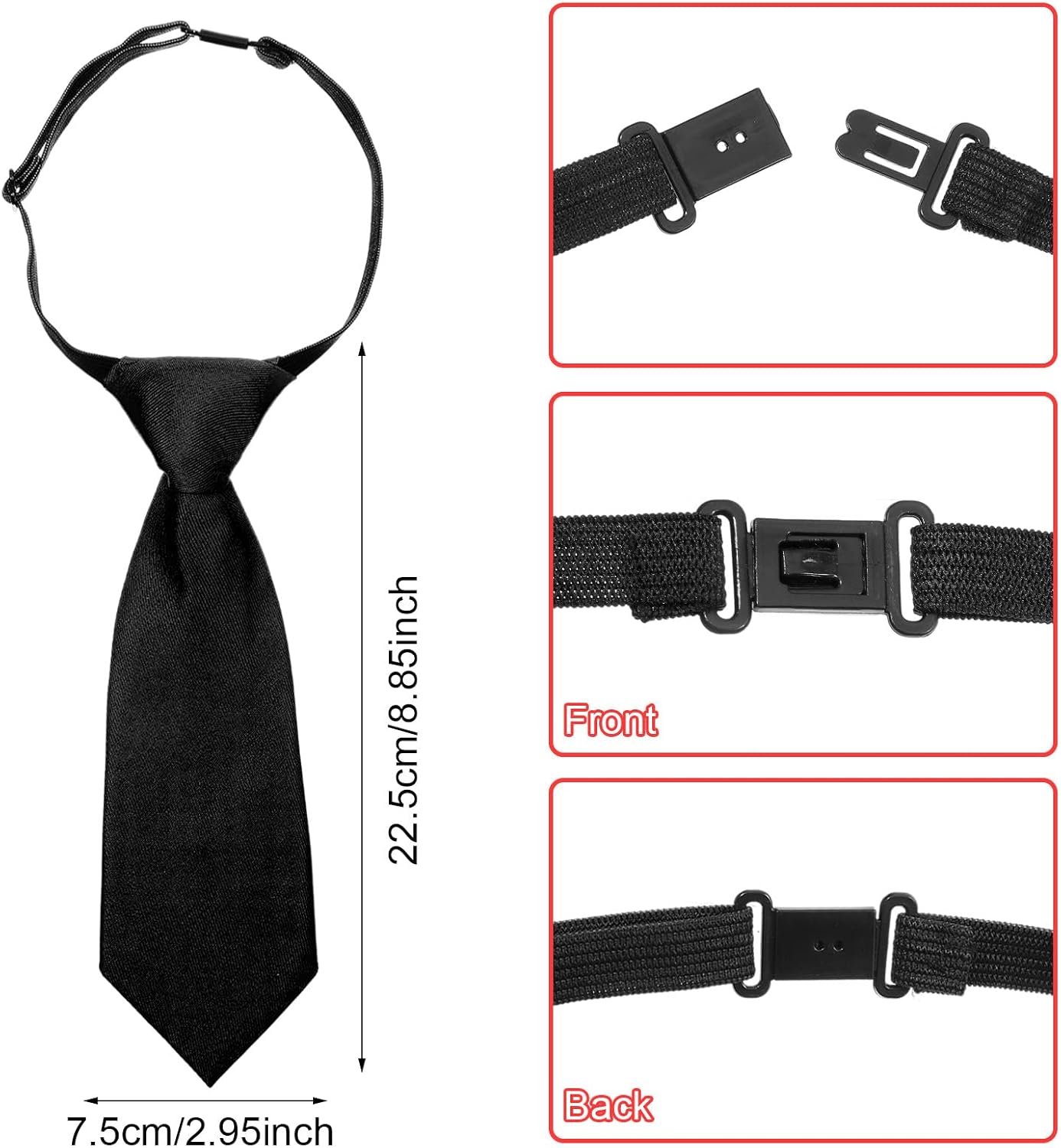 TIESOME 2 PCS Ties for Kids Boys Necktie Adjustable, Kids Necktie for Age 8-12 Kid Neckties for Wedding School Graduation