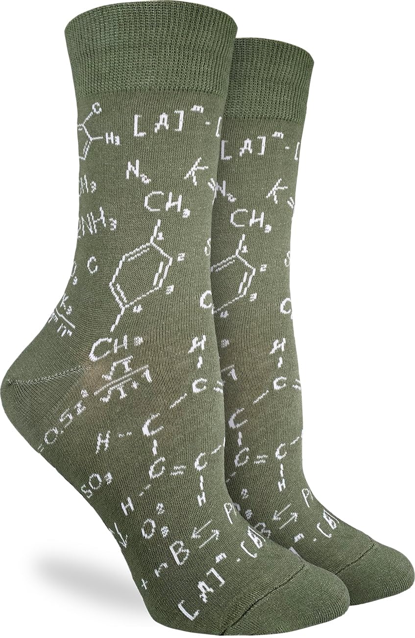 Good Luck Sock Women's Math & Science Socks, Adult, Chemistry Formula, One size