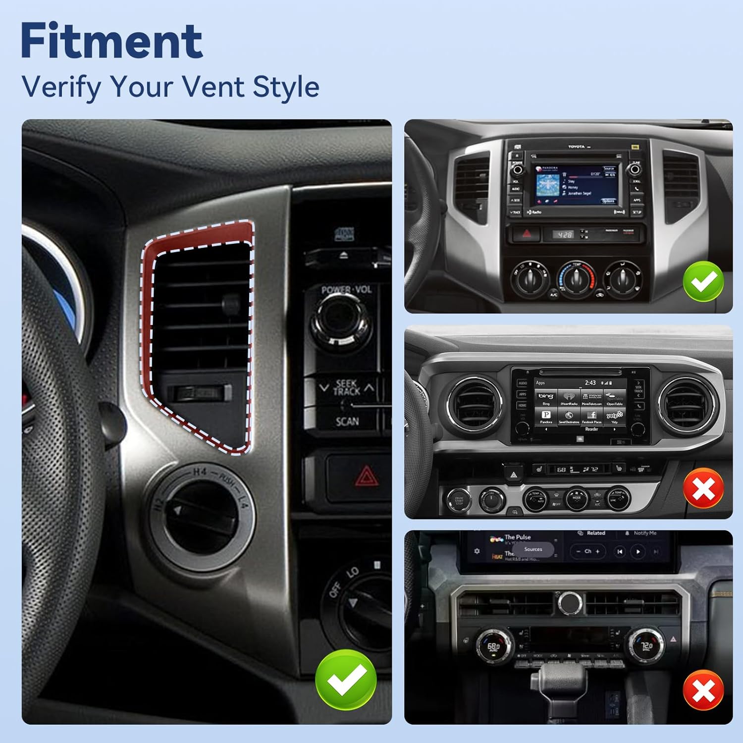 Kaishengyuan Car Vent Magnetic Phone Mount for Toyota Tacoma 2012 2013 2014 2015, Metal Cell Phone Holder 2nd Gen Tacoma Accessories Cradles Bracket Stand for All Smartphones