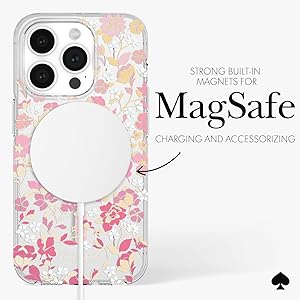 kate spade new york iPhone 15 Pro Case, Compatible with MagSafe - Flowerbed Pink Ombre