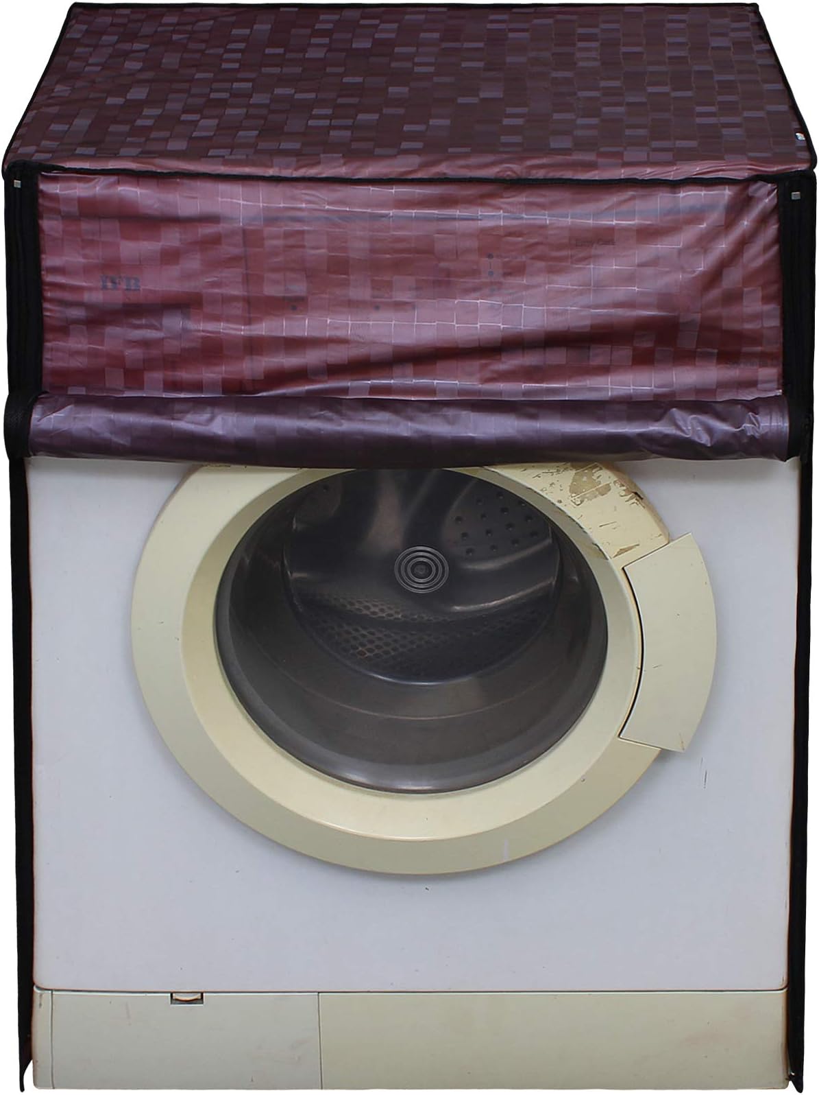 Lithara Washing Machine Cover for Fully Automatic Front Load Samsung WF1650WCW 6.5 Kg Color Brown