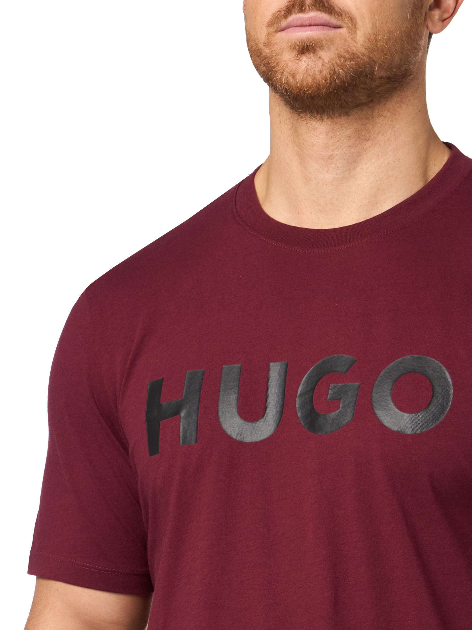 HUGO Short Sleeve Glitch Logo Print T-Shirt Camiseta para Hombre