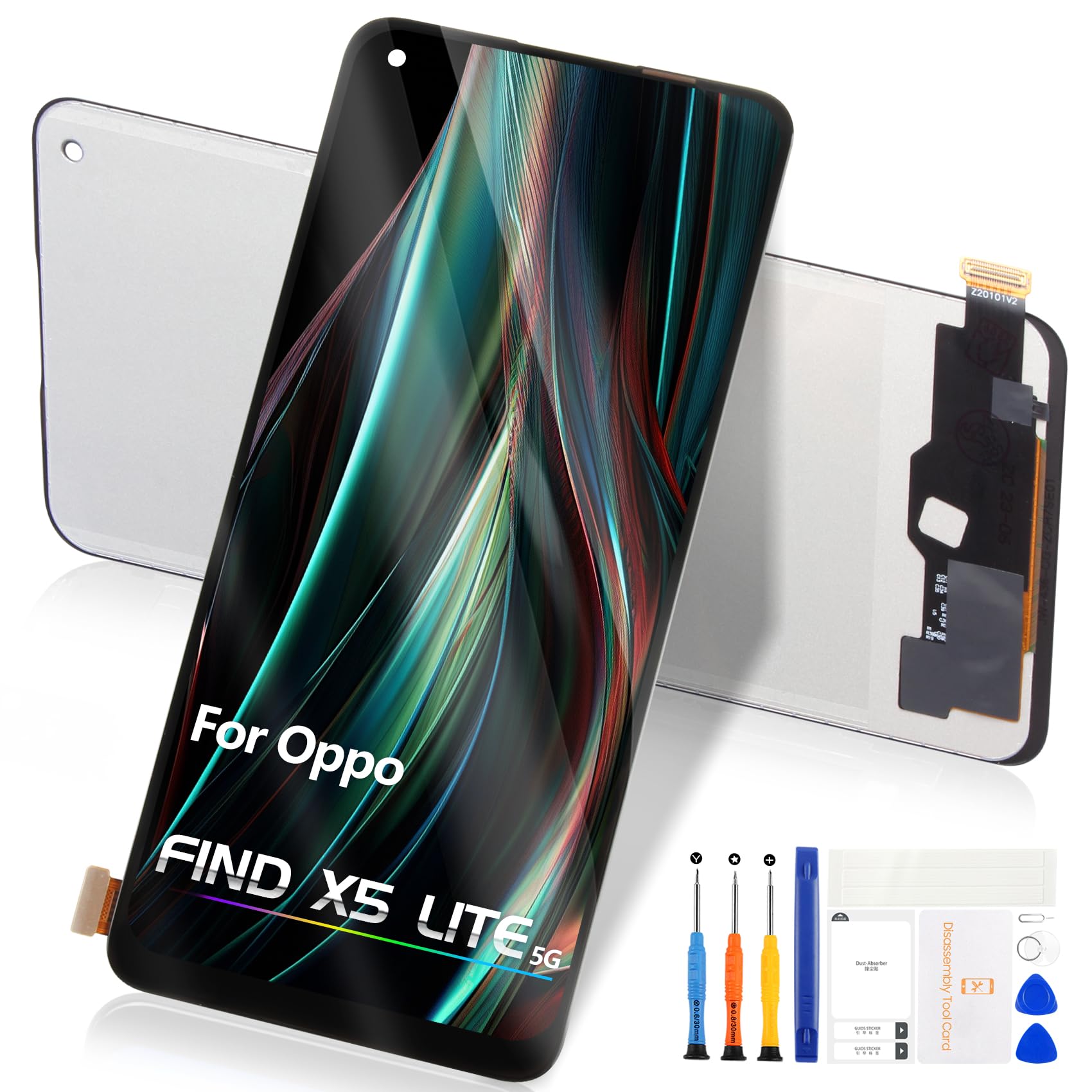 Pantalla LCD para Oppo Find X5 Lite 5G/Reno7 4G y 5G - Pantalla de repuesto para Oppo Find X5 Lite 5G Display Touch Digitalizador para Find X5 Lite 5G CPH2371 LCD Display Cristal Asamblea Kit