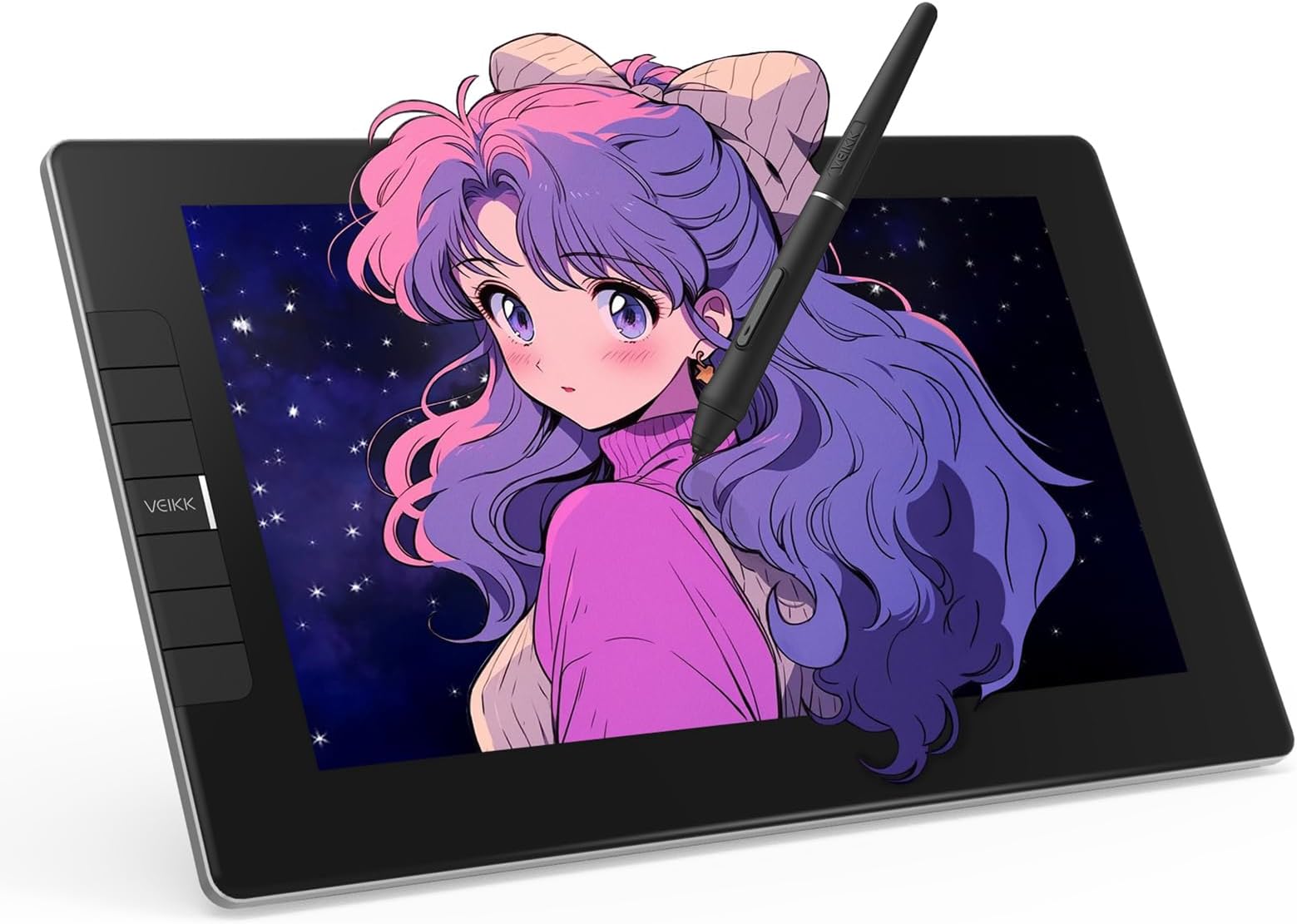 VK1200 V2 Drawing Tablet • Drawing Tablet With Screen • 11.6" Screen • 120% sRGB Color Gamut • 8192 Pressure Levels • Pen Display • Supports Windows, macOS, Linux