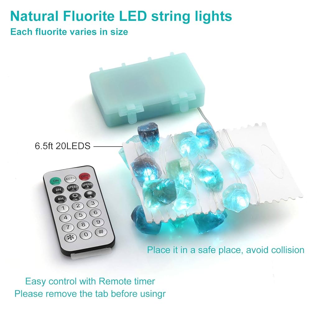 Amazon.com: Natural Fluorite String Lights Raw Crystal