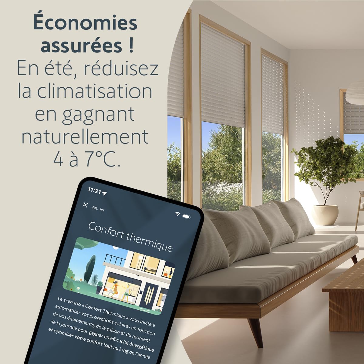 Somfy Suntéis io Capteur d’ensoleillement et de température extérieure Compatible Tahoma Switch