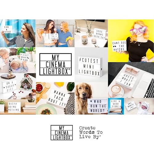 Miniatura 4 de My Cinema Lightbox pequeña marquesina con luz LED y 100letras números y caracteres para crear su cartel personalizado Incluye USB o alimentación con