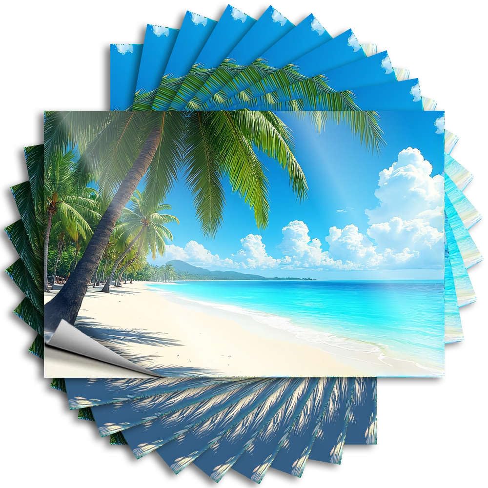 Cozy Saying, Best Bottle Tropical Paradise with Palm Trees and Clear Blue Water. | Funny Quote Colorful Decals(8X12CM)