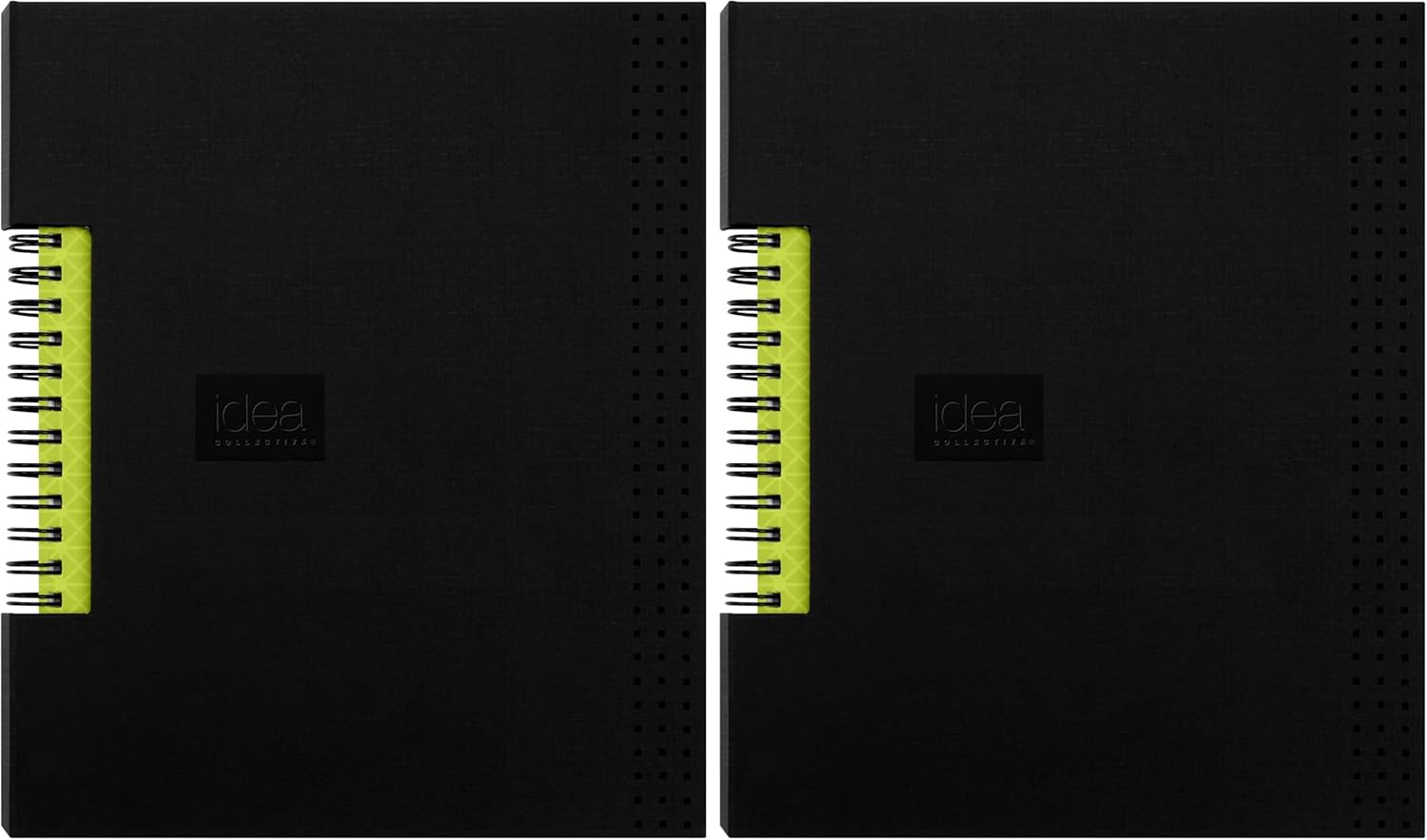 Oxford Idea Collective Business Notebook, 8 1/4 x 5 7/8, Double Wire, Case Bound, Black, 80 sheets (56897) (Pack of 2)