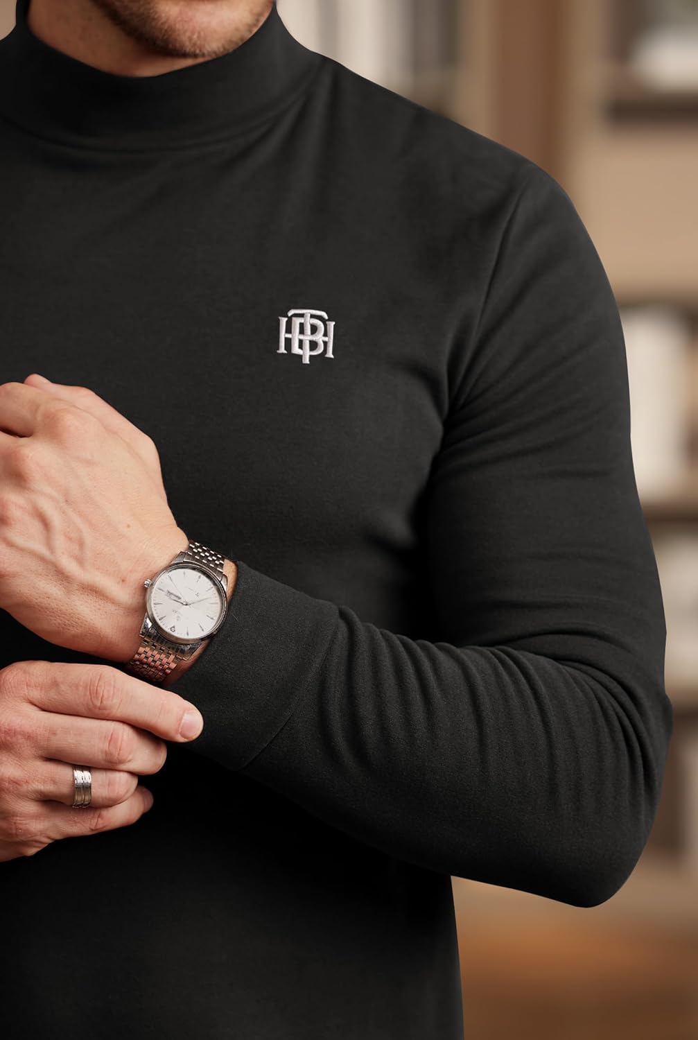 Mens Mock Turtleneck Shirts Thermal Fleece Stretchy Casual Long Sleeve Undershirt (S-XXL) - Image 7