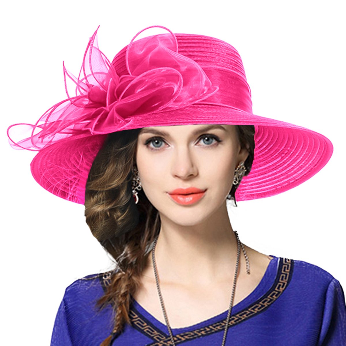 VECRY Wide Brim Leaf Flower Hat