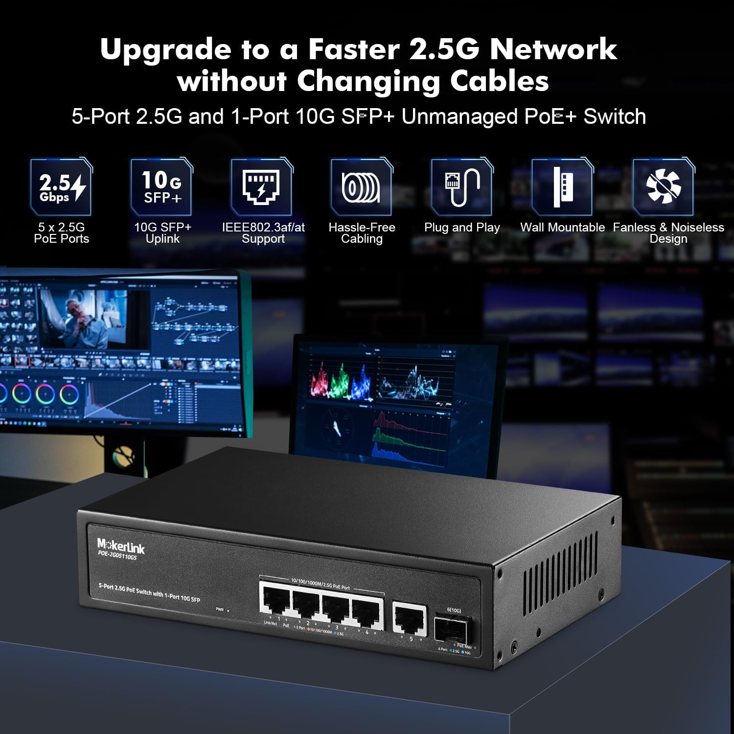 MokerLink 2.5G PoE Switch features overview