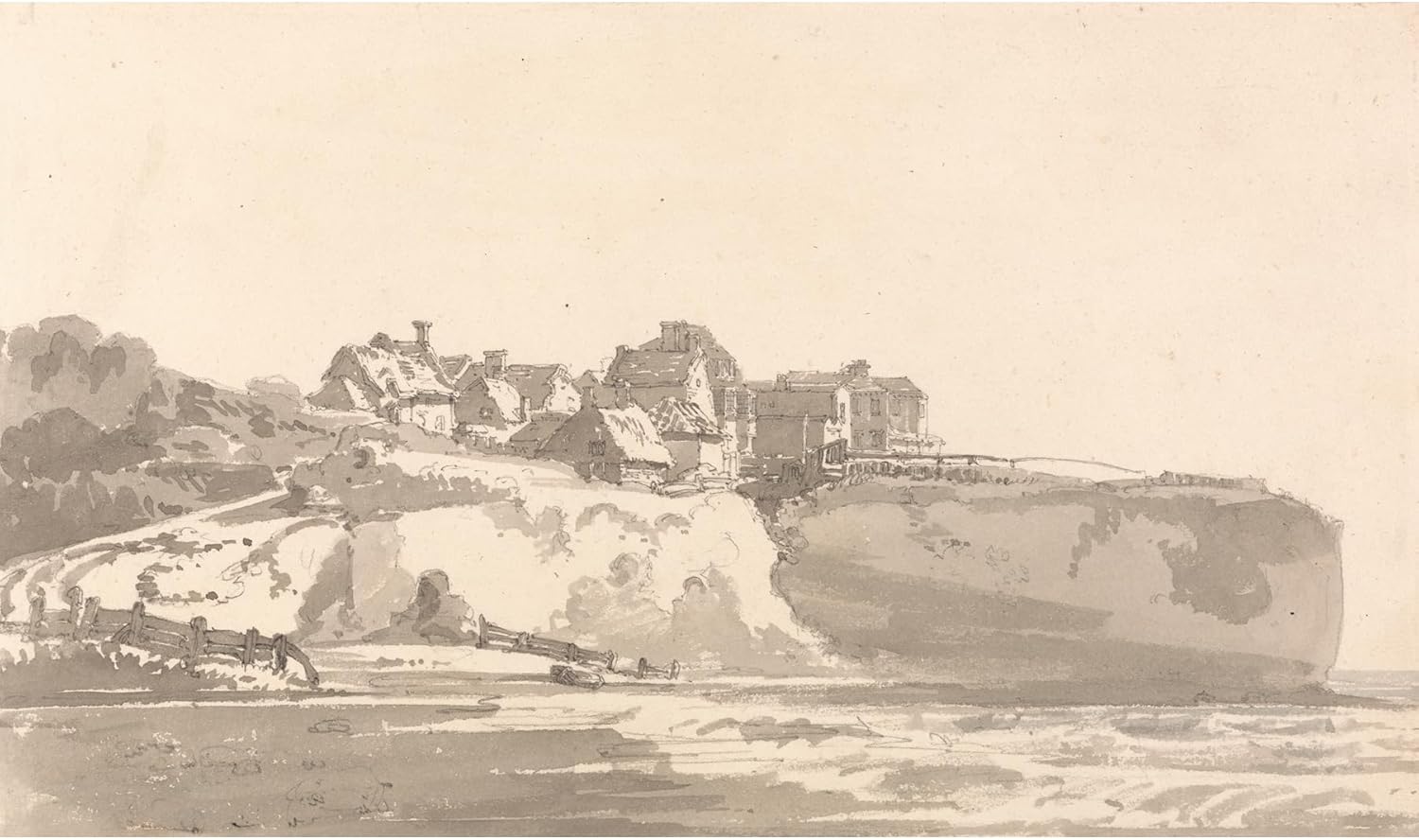 ArtDirect Near Ramsgate, Kent (ca. 1795) Unframed Art Print Giclee Poster by Thomas Girtin - Ready for Framing with Customization Sizes 10x6, 14x8, 20x12, 36x21, 48x28 and 60x35 inches