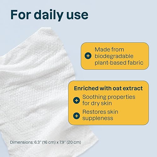 Miniatura 3 de ATTITUDE Toallitas para bebés sin perfume, para pieles sensibles con avena, origen natural, dermatológicamente probadas, para bebés, niños pequeños