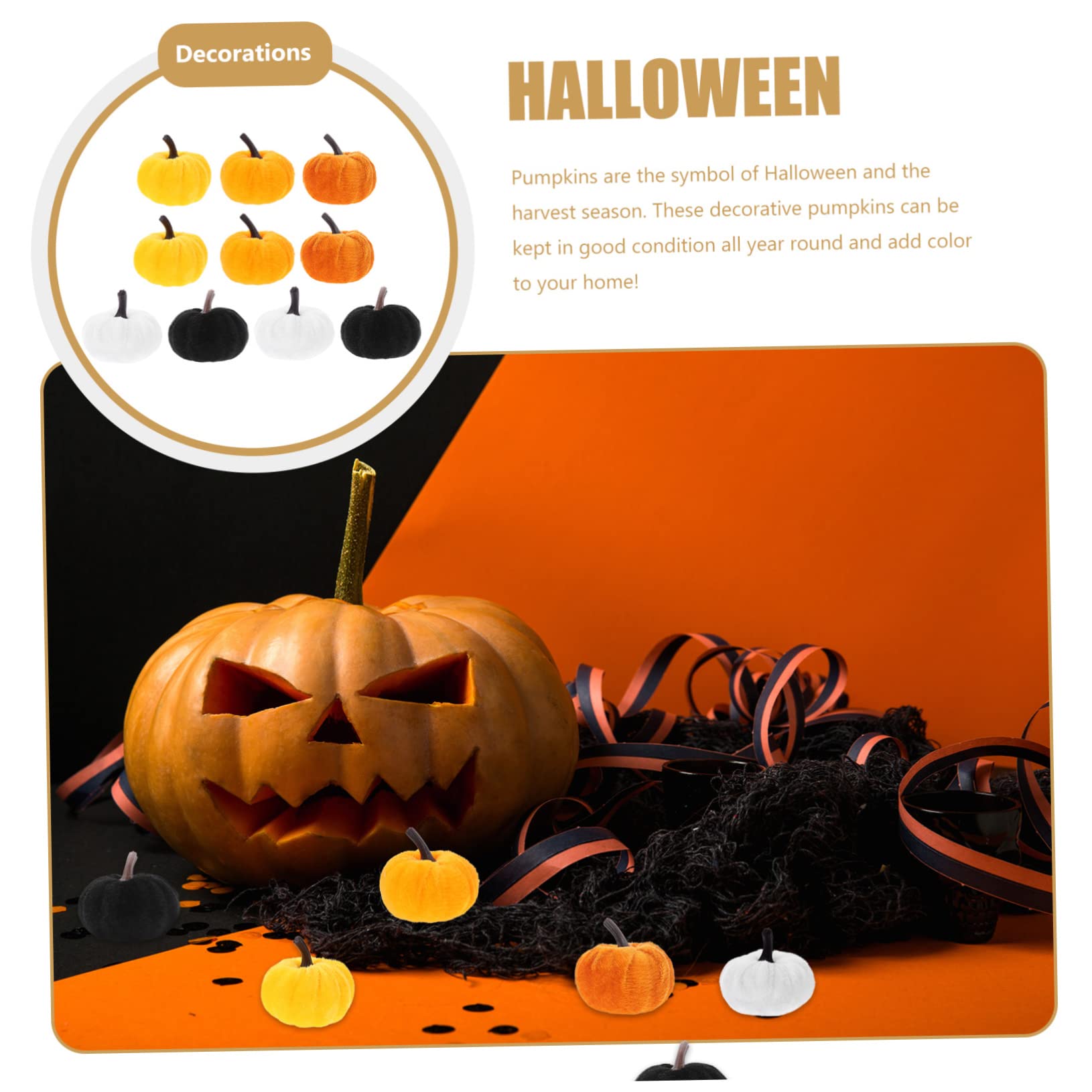Ciieeo 40 STK Flanell-Kürbis Herbst-Imitat-Kürbis dekorativer Baumschmuck im Herbst Halloween Dekoration Halloween-Dekoration deko Festival- simulierter Schaum