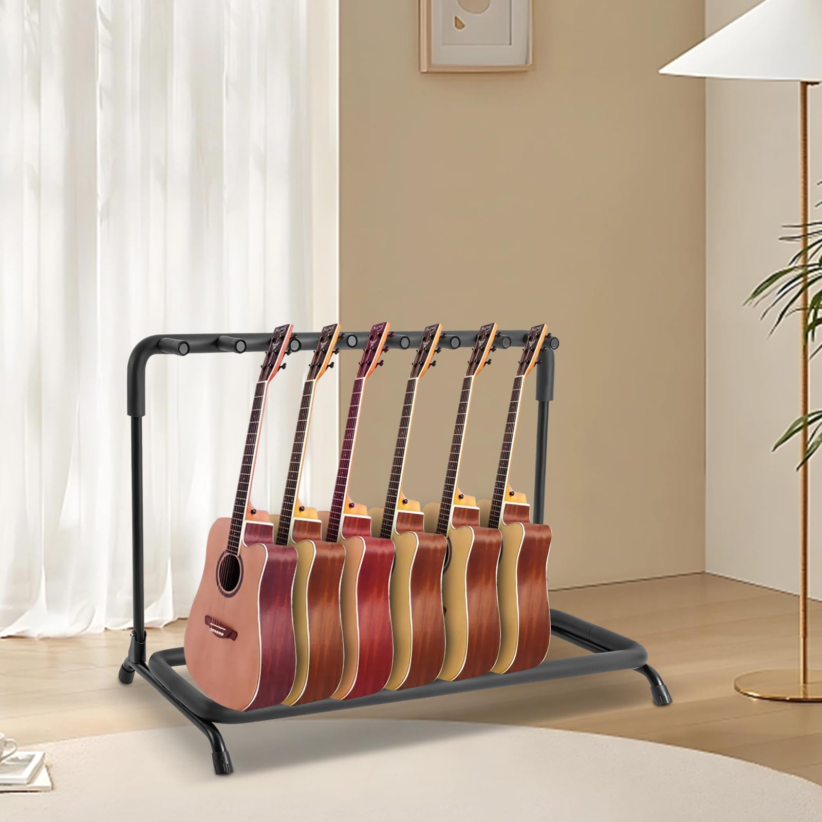Supporto pieghevole per chitarra portatile multiplo supporto per chitarra in metallo, supporto per 7 chitarre elettriche, supporto per chitarra acustica, supporto imbottito per la casa, lo
