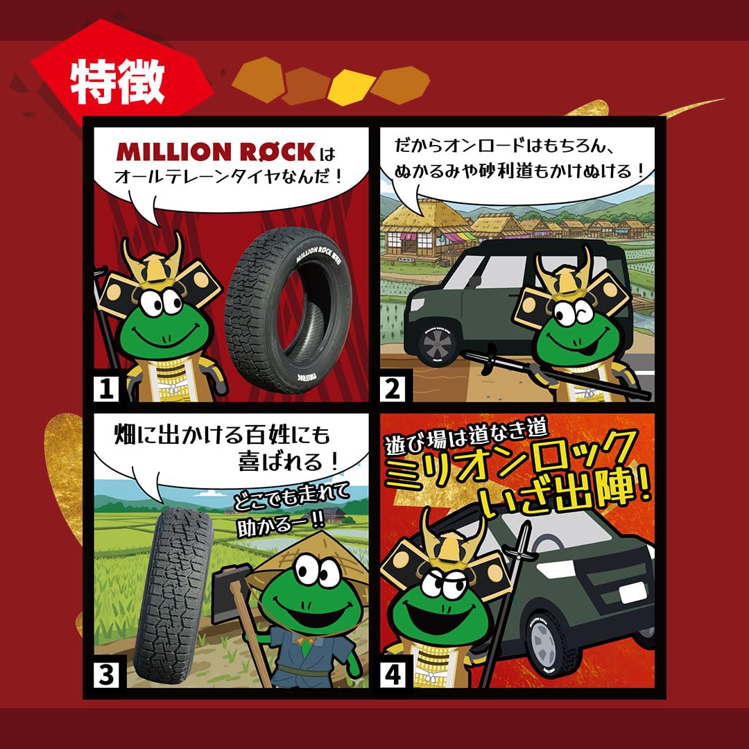 Amazon.co.jp: 4本セット TIREFROG MILLIONROCK 百万石 195/65R15 91T