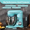 Kitchen in the box Stand Mixer, 6L Electric Food Mixer with 10 Speeds, 1300W Kitchen Appliance for Home Baking, Colorful Design Baking Tool for Bread Dough Cake with Dough Hook, Whisk, Beater (Blue)