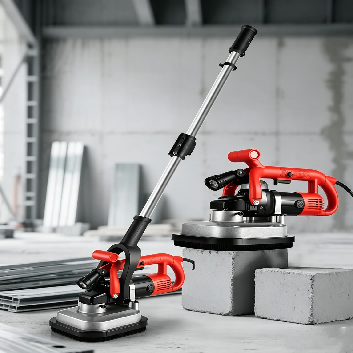 Azcabjie 6 Speed Variable Diamond Polisher,4" Grinding Diameter 4-Head Grinder,600~3000 RPM Machine for Concrete,Marble,Granite Countertop & Floor Processing