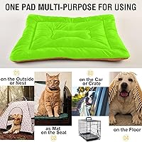 Vista 143 de Dog Bed Mat Soft Comfortable Anti-Slip Bottom Pet Mat Washable Cat Kennel Crate Pad for Small Medium Large Pets 18x24in Hot Pink Beige