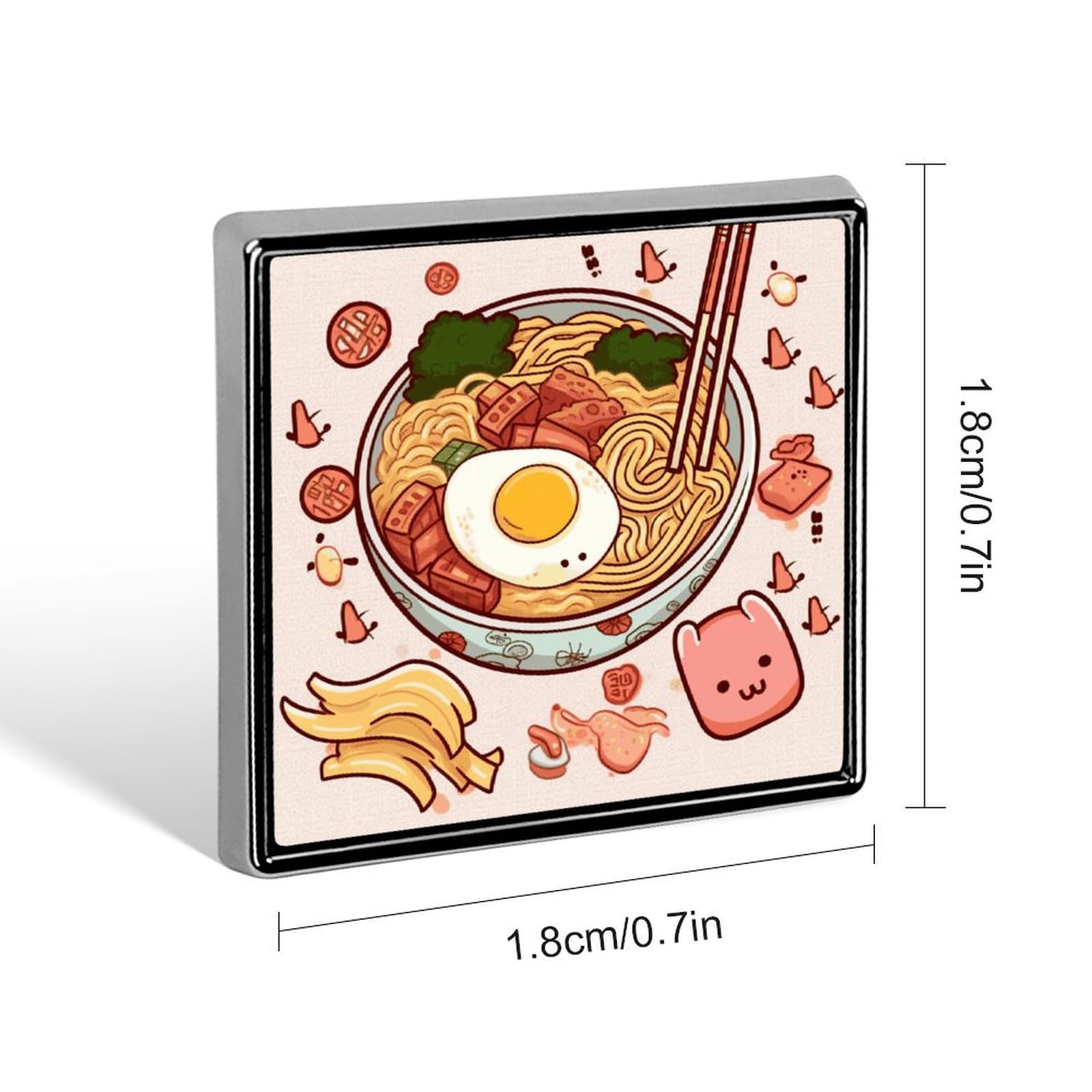 Square Lapel Pins Square Brooceh Badge for Backpacks Or LapelsDelicious Sweet Ramen Lapel Accessory