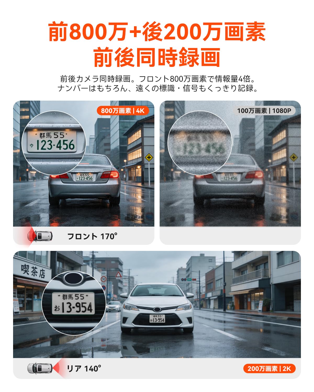 JADOドライブレコーダー　前後カメラ4K 800万画素 STARVIS Amazon.co.jp: JADO ドライブレコーダー 小型 4K前後カメラ搭載