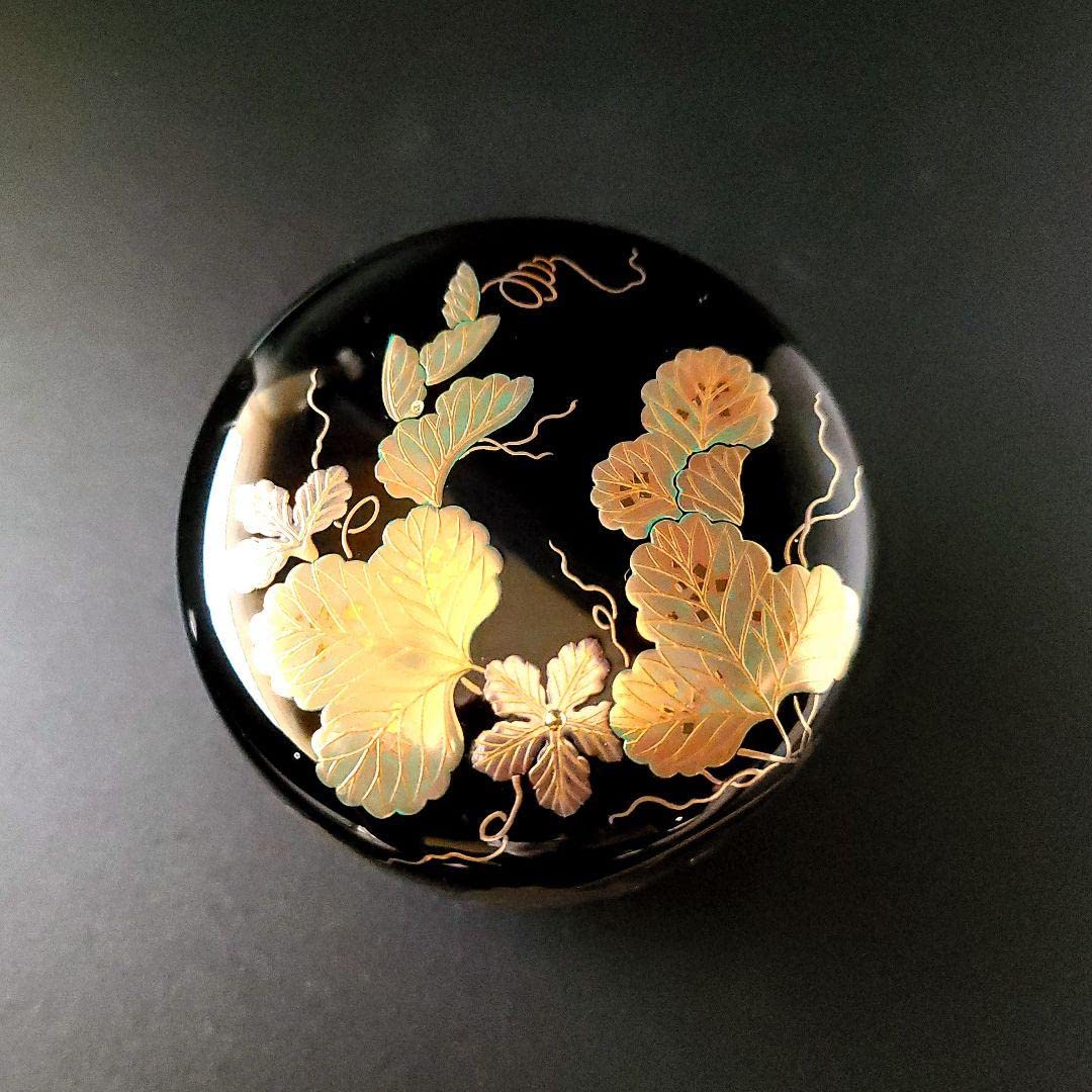未使用品　茶道具　内銀　夕顔蒔絵　棗　岡澤伸之　共箱　二重箱　山中塗　薄茶器 Amazon.co.jp: 茶道具 内銀 夕顔蒔絵 棗 岡澤伸之 共箱 二重箱