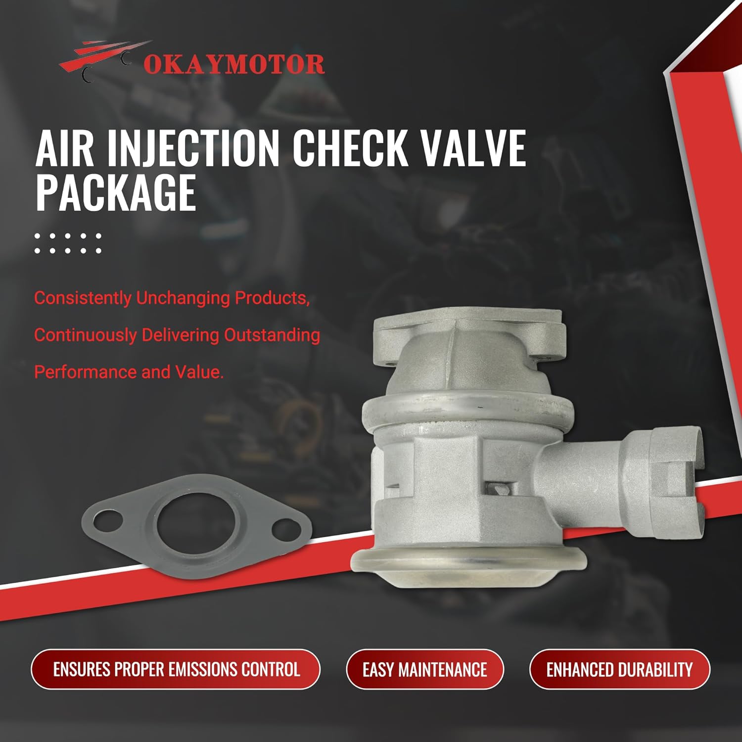 OKAY MOTOR Air Injection Check Valve Package for 2008-2014 Chrysler 200 Sebring Dodge Avenger Caliber Journey Jeep Compass Patriot 2.0L 2.4L 68042314AA