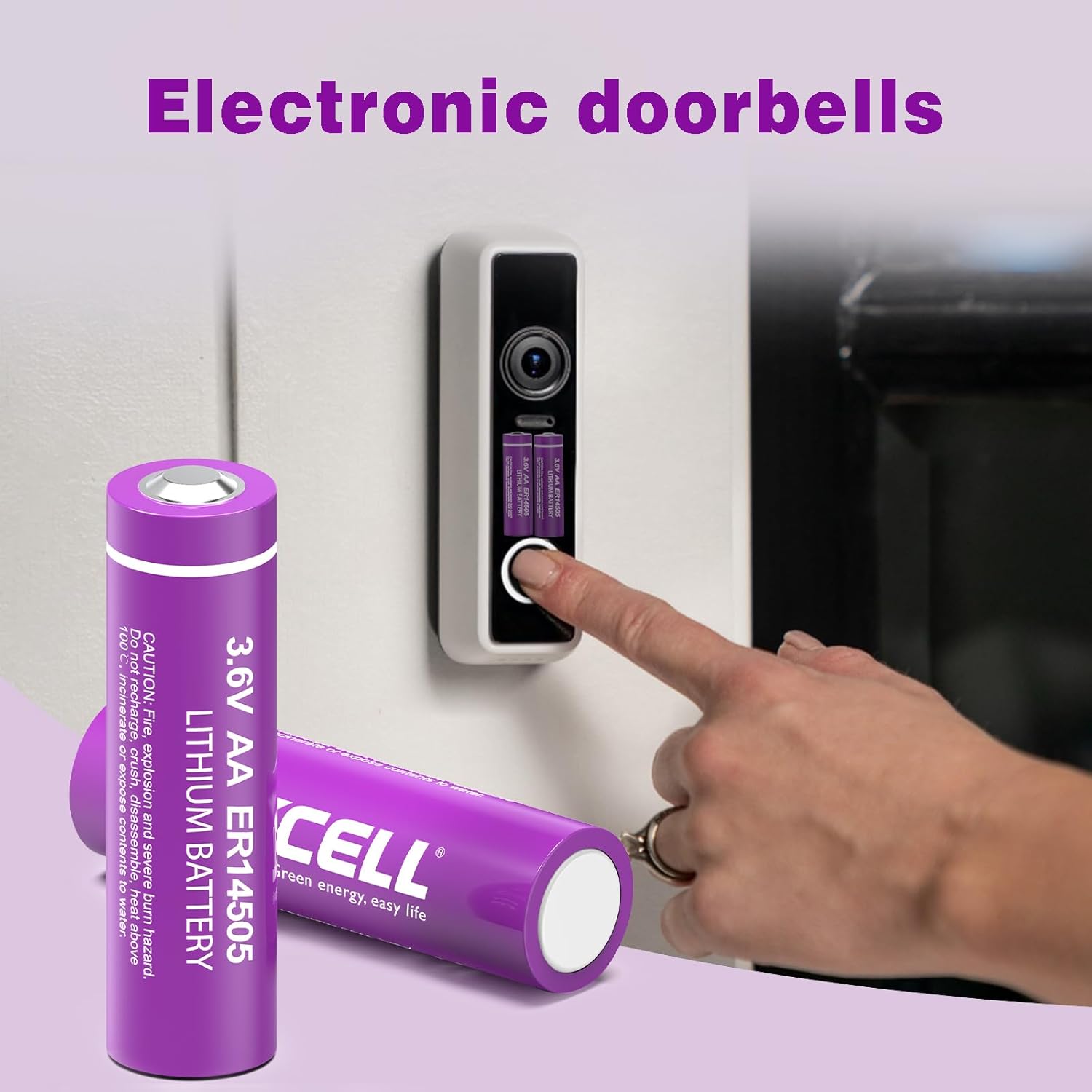 PKCELL 12 Pack ER14505 3.6V Lithium Battery 2400mAh AA Lithium Batteries Li-SOCL₂ Non-Rechargeable Battery for Temperature Sensor Home Alarm