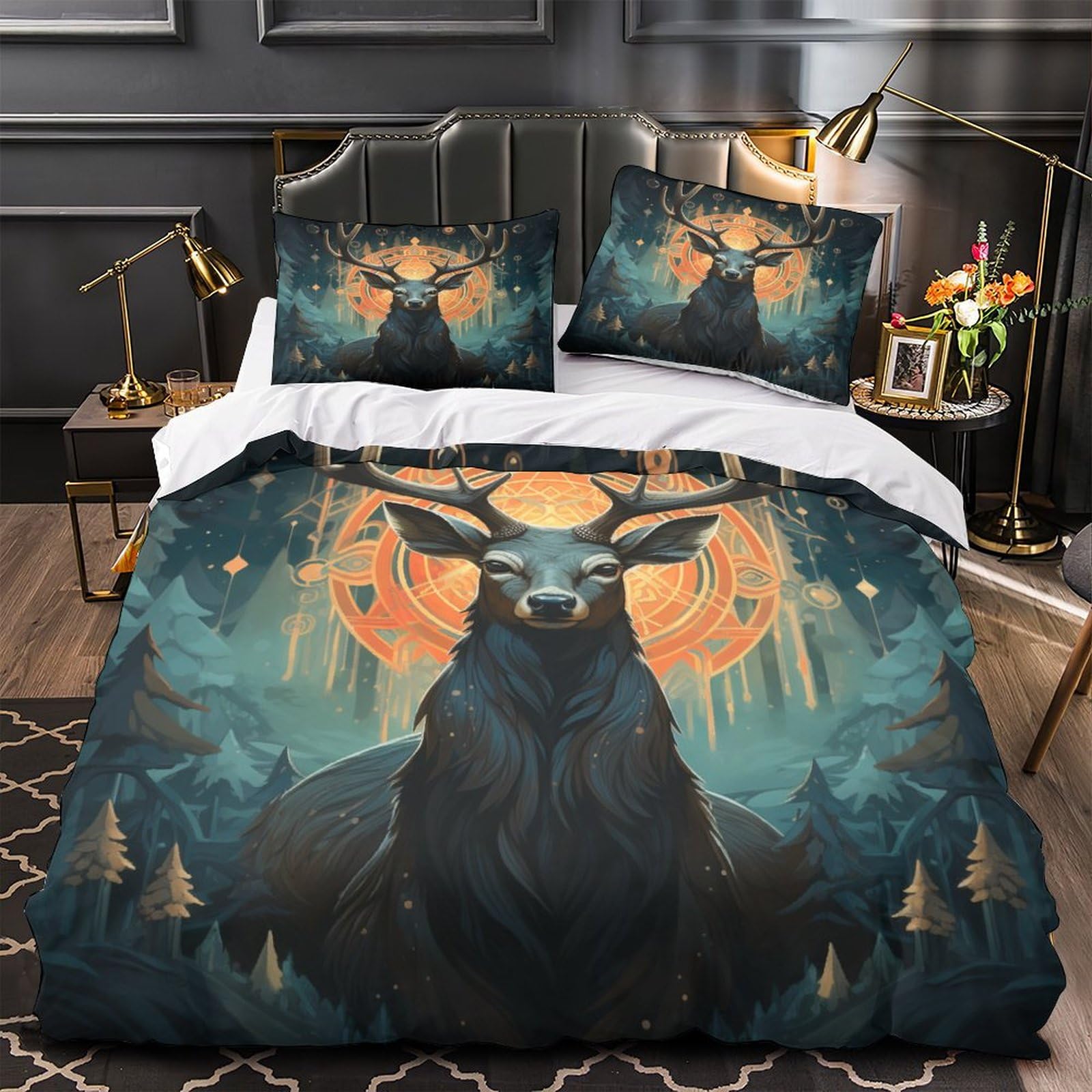 Stampato in 3D Pronipote tibetano Copertina Stampata Microfibra Disegnata Biancheria Da Letto Cura Facile Con 2 Federe,Double（200x200cm）, Per Ragazzi Adulti