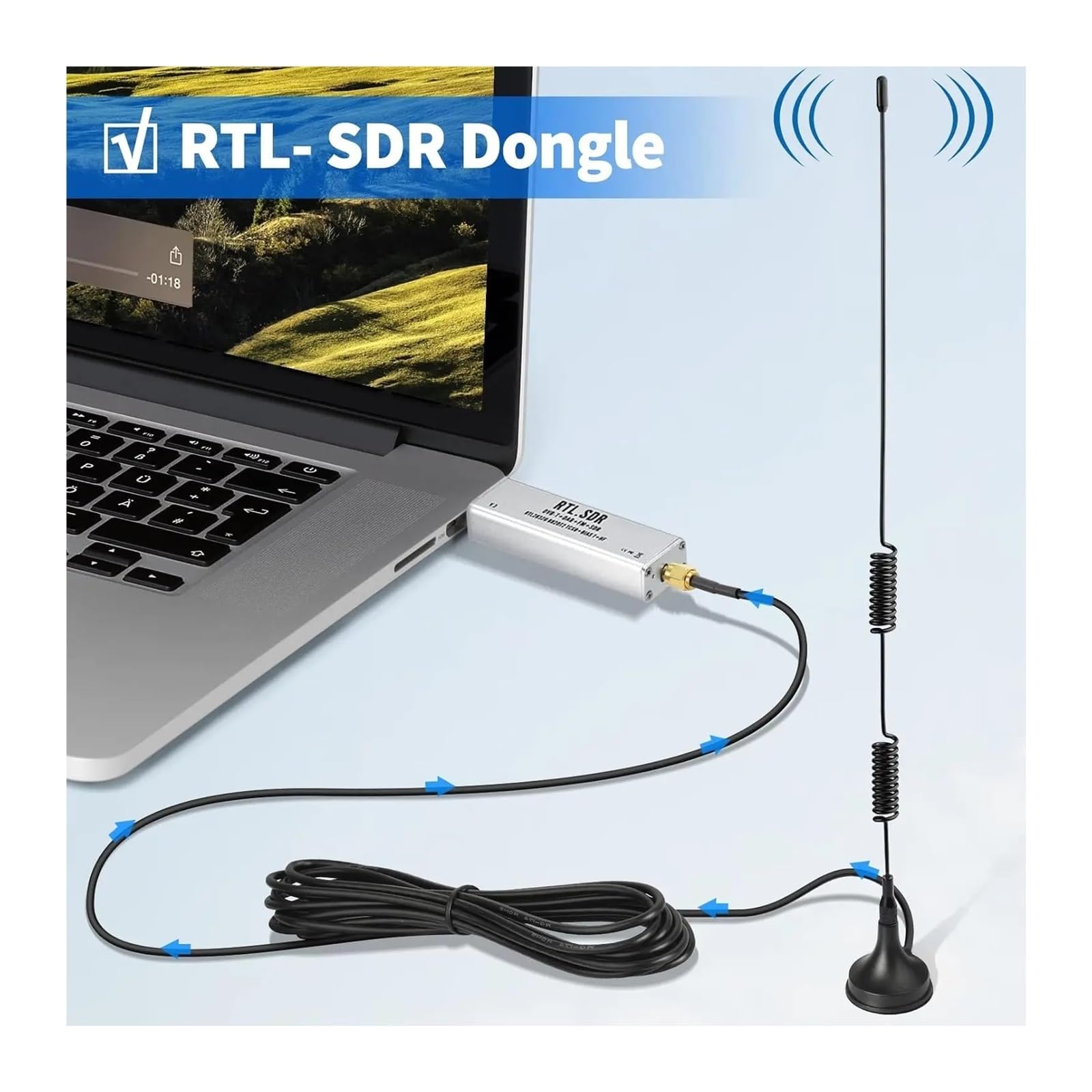 Amazon.co.jp: 1090MHz ADS-B 受信機アンテナ 6dBi 磁気ベース 航空