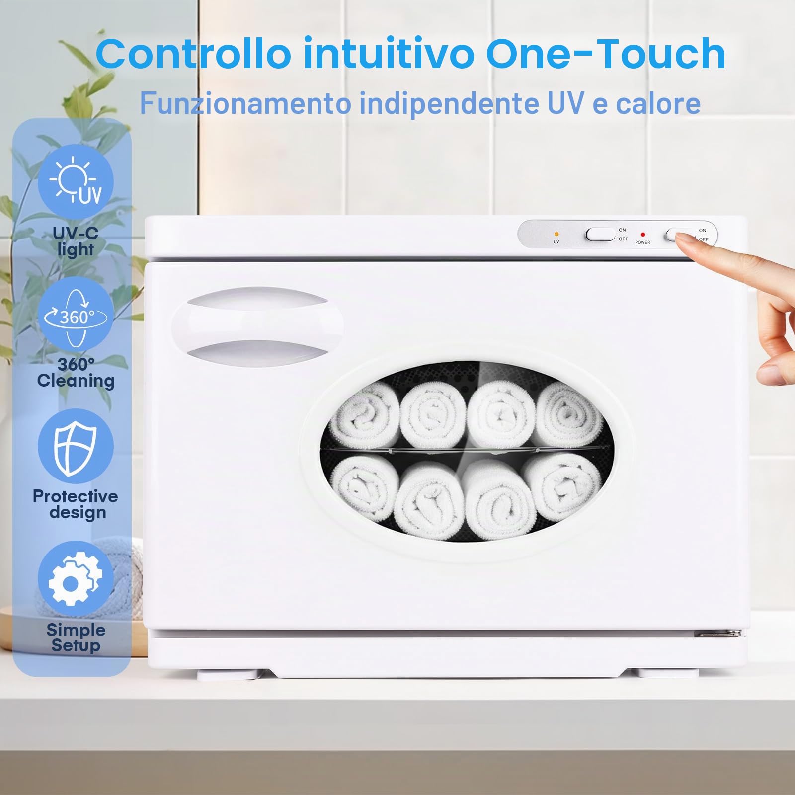Scaldasalviette 23L con Sterilizzazione UV, Armadietto Scaldasalviette Professionale di Grande Capacità con Finestra, Cestelli in Acciaio Inox e Riscaldamento Rapido, Ideale per Spa Parrucchieri Casa