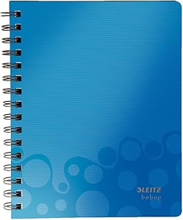 Leitz 45940037 Bebop - Cuaderno (A5, de cuadros, 80 hojas, polipropileno, sin madera), color azul