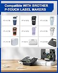 TZe-221 Remplacer la bande d'étiquette de frère P-Touch 9mm blanc TZe221 Laminés TZ Tape pour frère PT-D210 PT-D220 PT-H110 PT-1890 PT-D600 fabricant d'étiquettes, 4-Pack