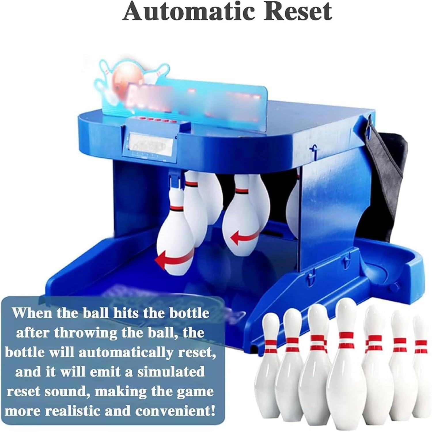 Marcador electrónico LED para máquina de bolos eléctrica, juego familiar para interiores, juego de bolos para niños, plegable