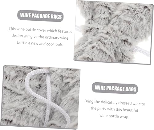Miniatura 5 de NOLITOY 4 piezas Decoración de Navidad Cubierta de botella de vino Decoración de botella de vino Bolsa de regalo de vino Cubierta de botella de
