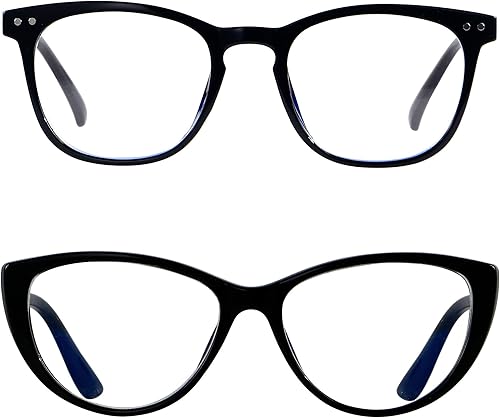 ANDWOOD Gafas de bloqueo de luz azul para mujeres y hombres, bloqueador de luz azul para computadora, color negro