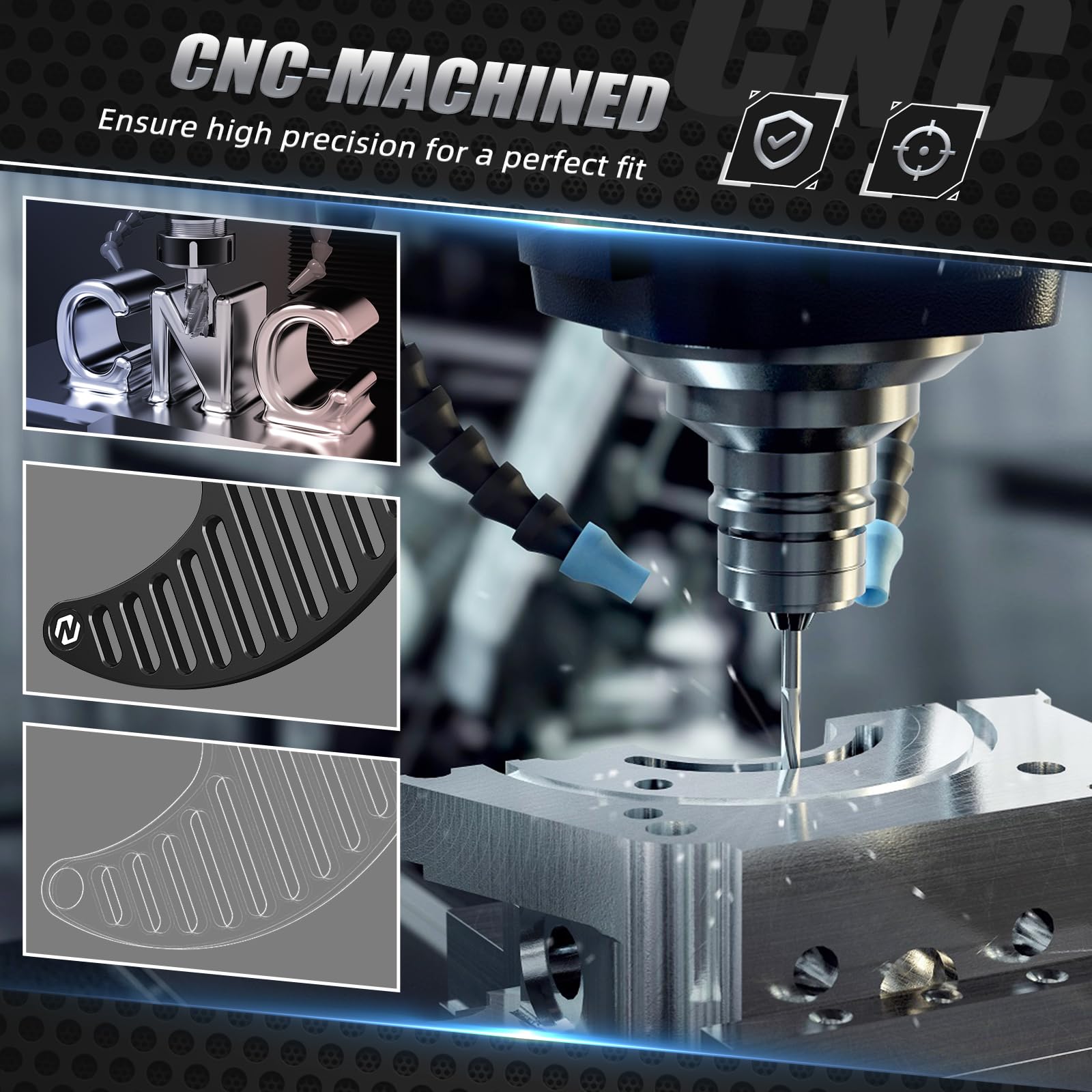 NICECNC Schwarzer Bremsscheibenschutz hinten, kompatibel mit SHERCO 125 SC 2019-2020/125 SE Factory 2021-2024/250 SCF 2017-2020, Siehe Passform