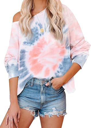 Amazon.com: QACOHU Sudadera de manga larga para mujer casual Colorblock Tie  Dye camisa de manga larga, G-rosa, XXL : Ropa, Zapatos y Joyería