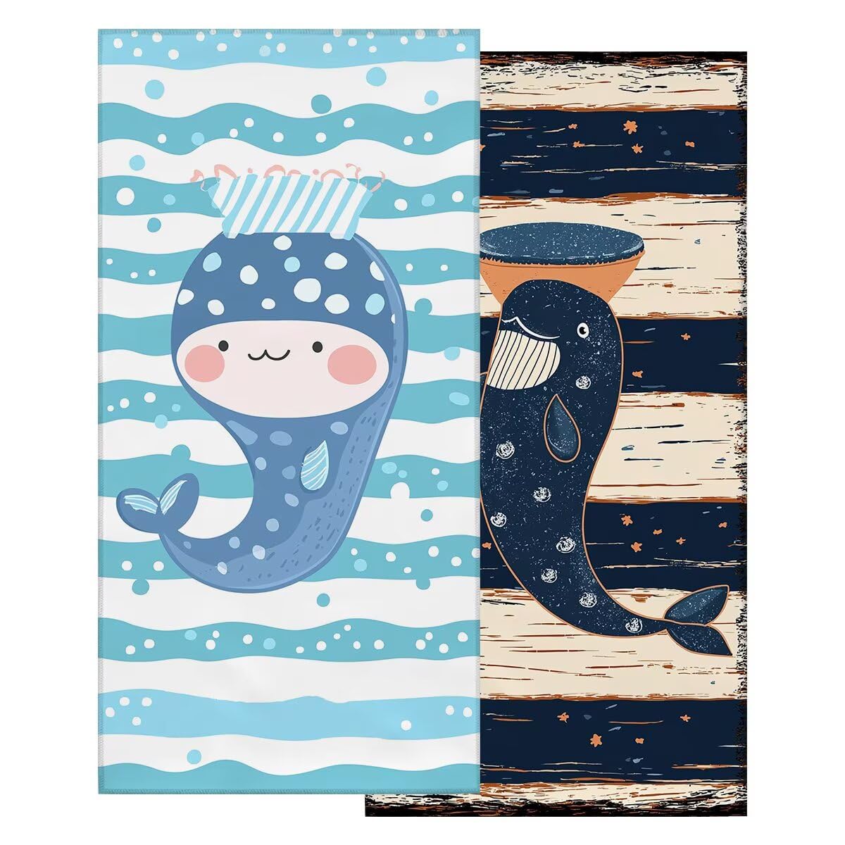 Toalla Playa 80x160 cm, Toalla Gimnasio Microfibra Secado Rapido, Juego de 2 Antiarena Toallas de Playa, Ligera Compacta Toallas Microfibra Grande para Viaje, Regalo Hombre Regalo Mujer (Lindo) -4915