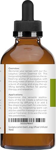 Miniatura 4 de velona - Aceite esencial de eucalipto y limón, 4 onzas líquidas, grado terapéutico para difusor de aromaterapia sin diluir