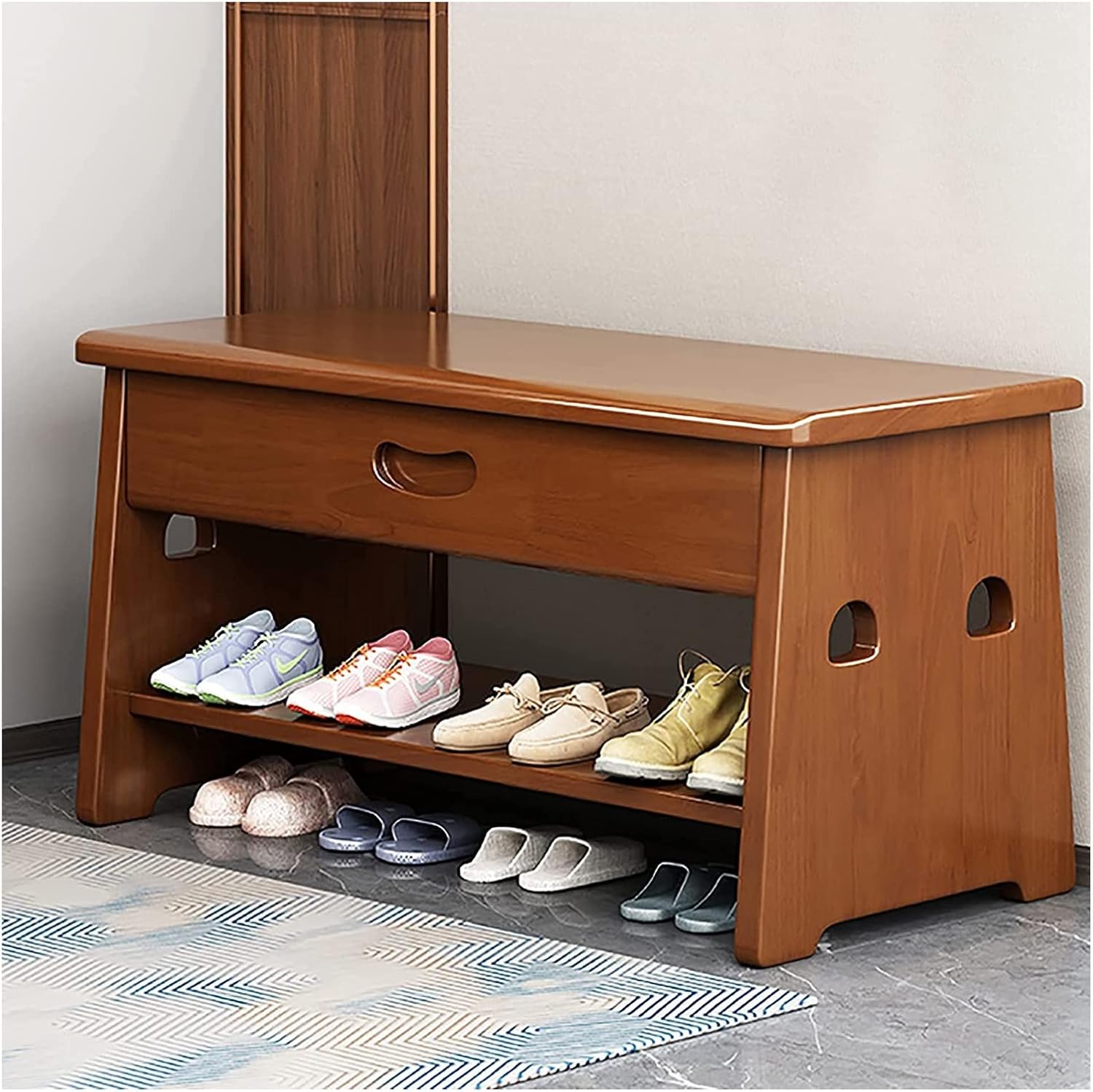 Shoe Premium Solid Wood Shoe Storage Bench,Wooden